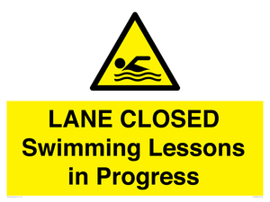 LANE CLOSED Swimming Lessons in Progress
